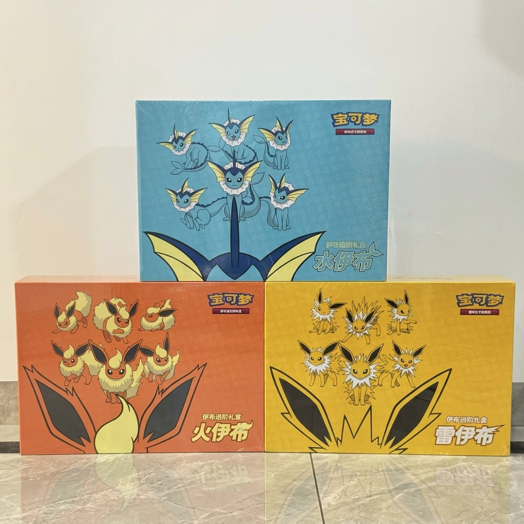 PTCG Eevee Evolution Premium Gift Box Set (Vaporeon / Jolteon / Flareon)